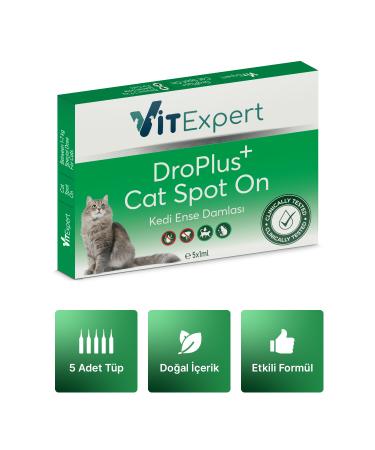 Vitexpert Droplus Cat Drop Flea External Parasite Flea Tick Herbal Drop for Skin Care (1-7 Kg) 5 Tubes - Buy Online on GoSupps.com