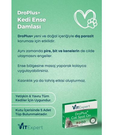 Vitexpert Droplus Cat Drop Flea External Parasite Flea Tick Herbal Drop for Skin Care (1-7 Kg) 5 Tubes - Buy Online on GoSupps.com