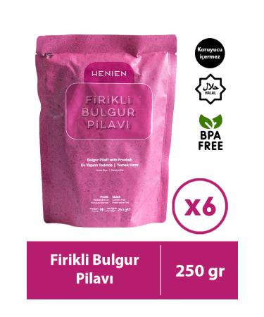 henien 6-Piece Ready-Made Bulgur Pilaf 250 gr - Ready Practical Meal