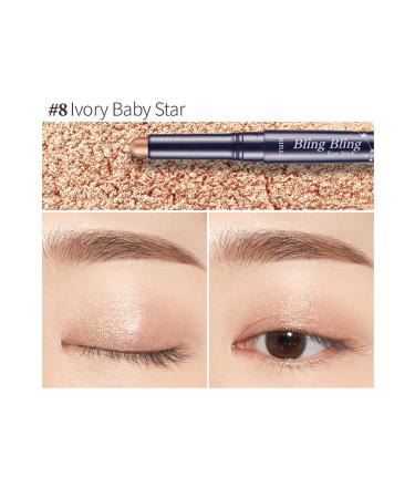 ETUDE Bling Bling Eye Stick / Glittery Permanent Pencil Eyeshadow - 8 Ivory Baby Star - Buy Online on GoSupps.com
