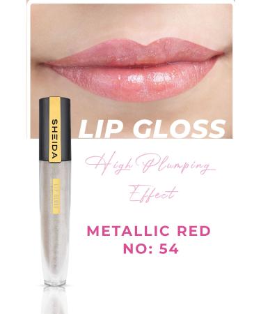 Sheida Plumping Effect Lip Gloss Lipgloss - Metallic Red No: 54 Nourishing & Shiny Effect - Buy Online on GoSupps.com