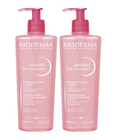 Bioderma Sensitive Skin Cleansing Gel - Sensibio Foaming Gel 500 ml 2 Pieces