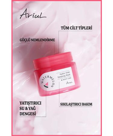 Ariul Watermelon Hydro Night Mask 80 Ml | Anti-Wrinkle Firming | Hyaluronic Acid And Vitamin - Buy Online on GoSupps.com