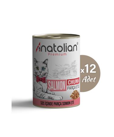 Anatolian Premium Adult Salmon Adult Cat Canned Food with Salmon 400 gr x 12 Pieces