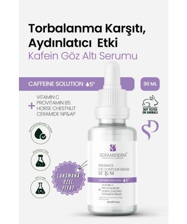 SERAMIDERM Dermatological & Laboratory Anti-Puffiness Brightening Caffeine Under Eye Serum 30ml