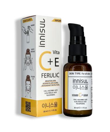 innisul CE Ferulic Anti-Aging Tone Equalizing Ascorbic Acid & Ferulic Acid C Vitamin Serum 30ml - Buy Online on GoSupps.com