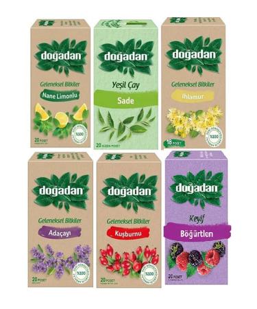 Do adan (MINT-LEMON-SAGE-LINDEN-GREEN TEA-ROSEHIP-BLACKBERRY) Herbal Tea Set