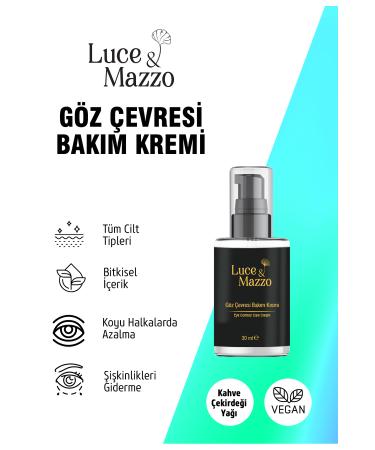 Luce & Mazzo Eye Contour Care Cream 30 ml - Anti-Wrinkle & Anti-Dark Circles & Under-Eye Bags