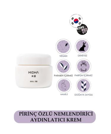 MIDHA Rice Cream 50ml Rice Extract Face Cream - b Rice Extract Brightening Face and Neck Cream