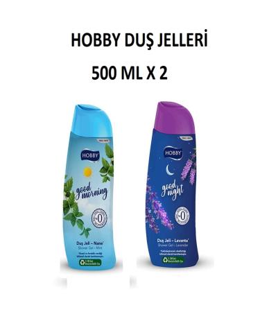 Hobby GOOD MORNING GOOD NIGHT SHOWER GELS (Alcohol Paraben Silicone free) 500 ml x 2
