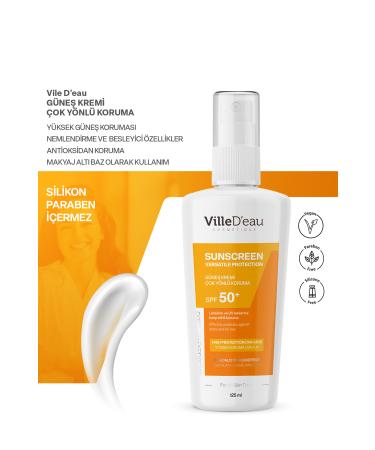 VilleD'eau 2 Pieces Anti-Stain High Protection Spf50+ Face and Body Summer and Winter Sun Cream 125 Ml - Buy Online on GoSupps.com