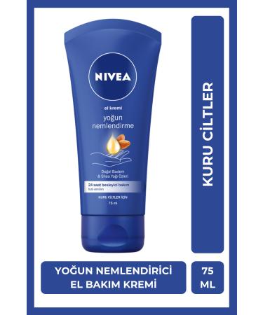 NIVEA Intensive Moisturizing Hand Care Cream 75ml Natural Almond Shea Butter Protective Nourishing Dry Skin