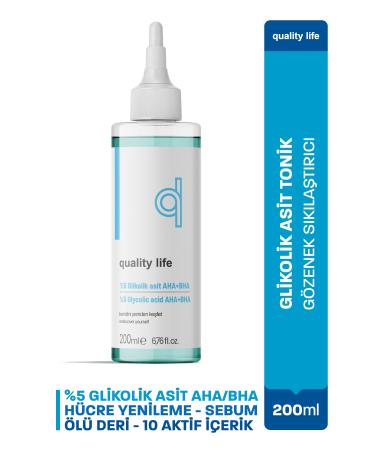 Quality Life Glycolic Acid Toner - AHA BHA - Pore Tightening Dead Skin Remover Purifying Face Cleanser