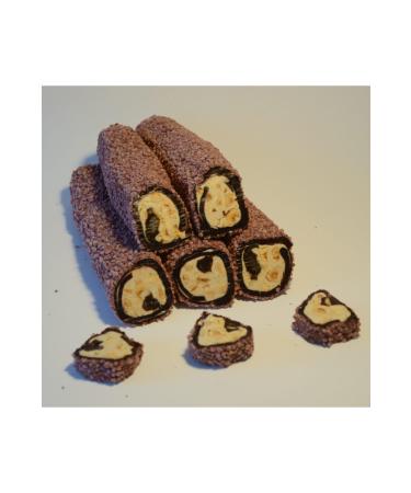ekerci Caferzade Blackberry Flavored Almond and Hazelnut Cream Wrapped Turkish Delight 1 Kg