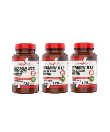 Nevfix Vitamin B12 Folic Acid Biotin 120 Tablets