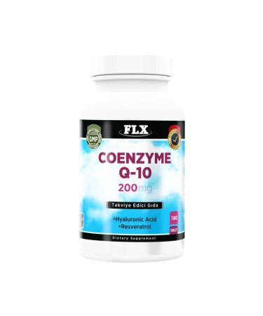 FLX Coenzyme Q-10 200 Mg Hyaluronic Acid Resveratrol 180 Tablets