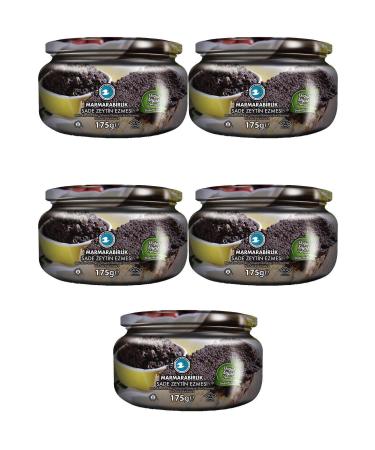Marmarabirlik Black Plain Paste Olives 175 gr Glass X 5 Pack