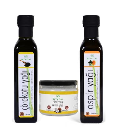BAYV TAL Black Cumin Oil 250 Ml Safflower Oil 250 Ml Coconut 250 Ml