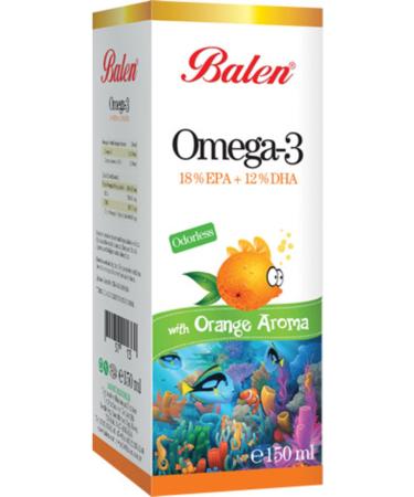 Balen Orange Flavored Omega 3 Fish Oil 150 ml