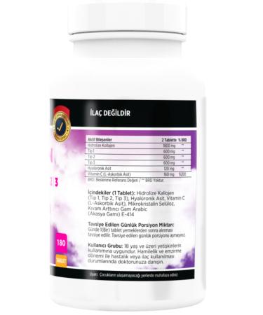 FLX Collagen Type Collagen Type 1-2-3 Hyaluronic Acid Vitamin C 180 Tablets - Buy Online on GoSupps.com