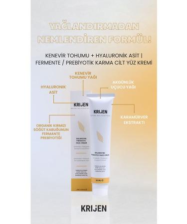 Krijen Hemp Seed + Hyaluronic Acid | Fermented / Prebiotic Combination Skin Face Cream 50 Gr - Buy Online on GoSupps.com