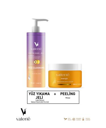 Valerie Nourishing Purifying and Moisturizing Body Scrub Mango 250 Ml + Face Wash Gel 400 Ml
