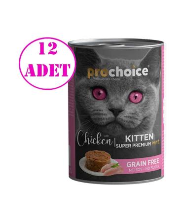 Pro Choice Kitten Chicken Kitten Canned Food Pate 400 gr 12 Pieces