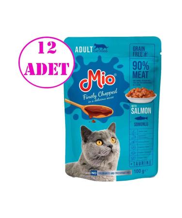 Mio Mio Cat Wet Food Salmon 100 Gr 12 AD