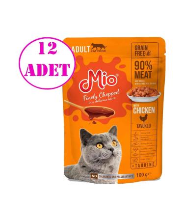 Mio Mio Cat Wet Food Chicken Meat 100 Gr 12 AD