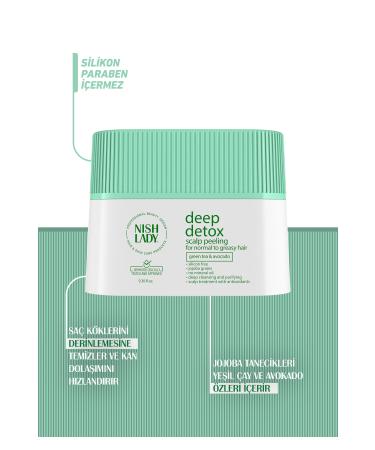 Nishlady Deep Detox Purifying Mask for Oily Hair Jojoba Beads Green Tea and Avocado Extracts - Buy Online on GoSupps.com