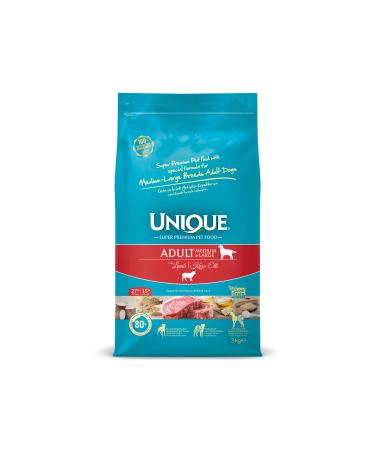 Unique Medium and Large Breed Adult Dog Food Lamb Meat 3 Kg