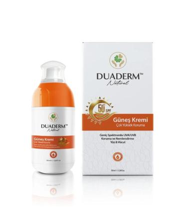 Duaderm Moisturizing Nourishing Face and Body Sunscreen 50spf (VITAMINE UVA UVB) 100ml Tube - Buy Online on GoSupps.com