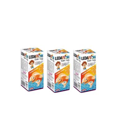 LedaPharma Ledafish Fish Oil 150 ml Orange Flavor - 3 Boxes