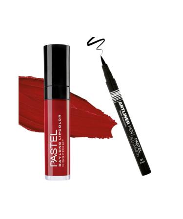 Pastel Daylong Lipcolor Kissproof - Liquid Matte Lipstick 09 + Pastel Artliner Pen - Artliner Pen 01 Black