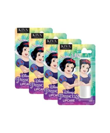 DISNEY Snow White Cherry Flavored Lip Protector LipCare 5 Gr (4 Pieces)
