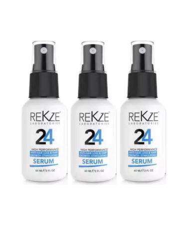 Pure Creams Rekze 24 Hair Thickening lengthening nourishing shedding pattern Baldness/alopecia Prevention Serum 60 Ml * 3 Pieces