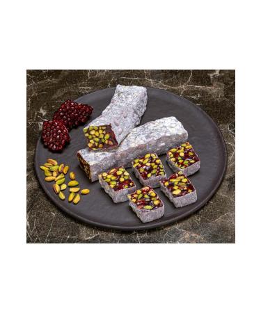 HAFIZ MUSTAFA 1864 Pomegranate and Pistachio Croquant Turkish Delight 1000 grams Vacuum Package