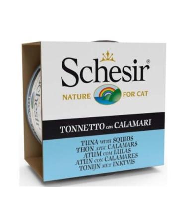 Schesir Tuna and Squid Adult Canned Cat Food 85 Gr