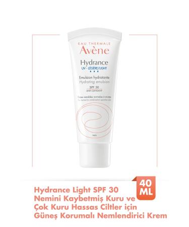Avene Hydrance Light SPF30+ Sun Protection Moisturizing Emulsion for Sensitive and Combination Skin 40 ml