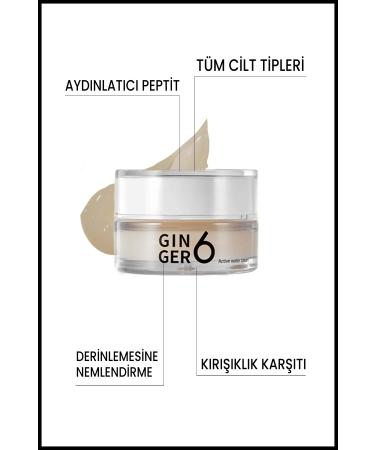 Ginger6 Active Water Based Face Cream 50 Ml | Anti-Wrinkle Brightening | Peptide 11 Complex Hyaluronic Acid - Buy Online on GoSupps.com