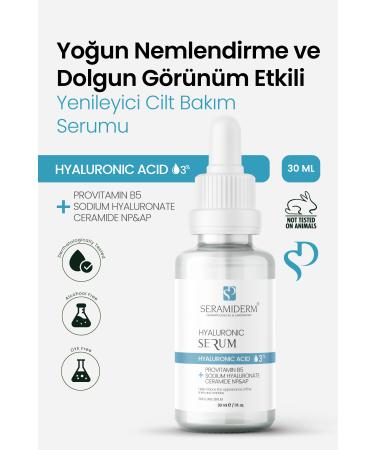SERAMIDERM Dermatological & Laboratory Intensive Moisturizing and Plump Appearance Effective Regenerating Hyaluronic Acid Skin Serum 30ml - Buy Online on GoSupps.com