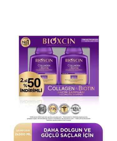 Bayer Collagen & Biotin Extra Volume & Plumping Shampoo 300 Ml - 2 Pcs Advantage Set