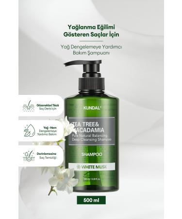 Kundal Shampoo for Problem Scalps Tea Tree & Macadamia Deep Cleansing Shampoo (WHITE MUSK)