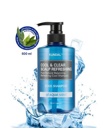 Kundal Refreshing and Refreshing Hair Care Shampoo Scalp Refreshing Cool Shampoo 500ml (AQUA MINT)