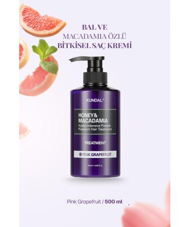 Kundal Intensive Moisturizing and Nourishing Hair Conditioner Honey&macadamia Protein Treatment (PINK GRAPEFRUIT)