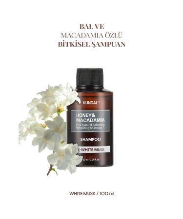 Kundal Anti-Breakage Nourishing Care Shampoo Honey & Macadamia Nature Shampoo 100ml (WHITE MUSK)