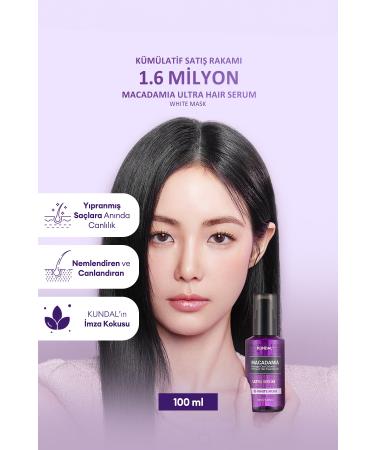 Kundal Dry and Damaged Hair Repairing Care Serum KUNDAL Macadamia Ultra Hair Serum 100ml (White Musk)