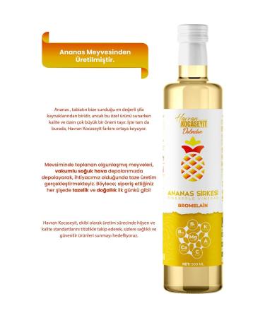 HAVRAN KOCASEYIT Pineapple Vinegar Containing Bromelain 500 ml - Buy Online on GoSupps.com
