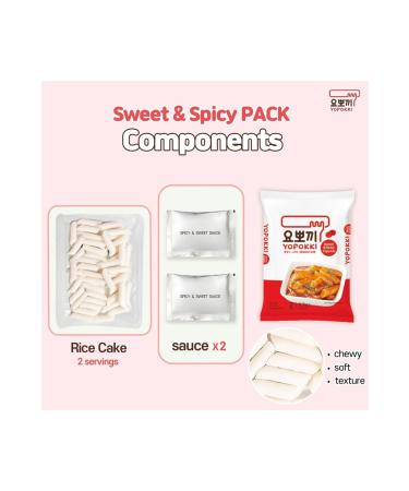Tteokbokki Korean instant rice cake with sweet and spicy sauce Yopokki for 2 people 240gr - Buy Online on GoSupps.com