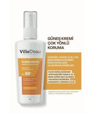 VilleD'eau 2 Pieces Anti-Stain High Protection Spf50+ Face and Body Summer and Winter Sun Cream 125 Ml - Buy Online on GoSupps.com